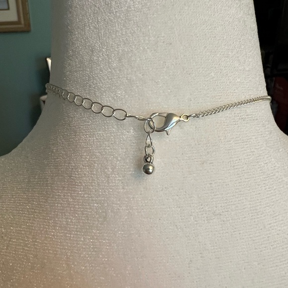 BELK Fashion Jewelry pendant necklace sapphire and cz - Picture 3 of 3